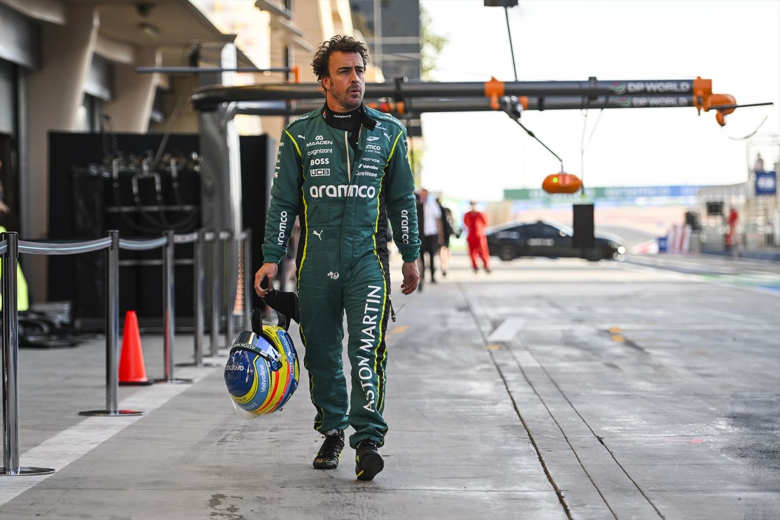 Fernando Alonso, durante los test de pretemporada en Bahréin.