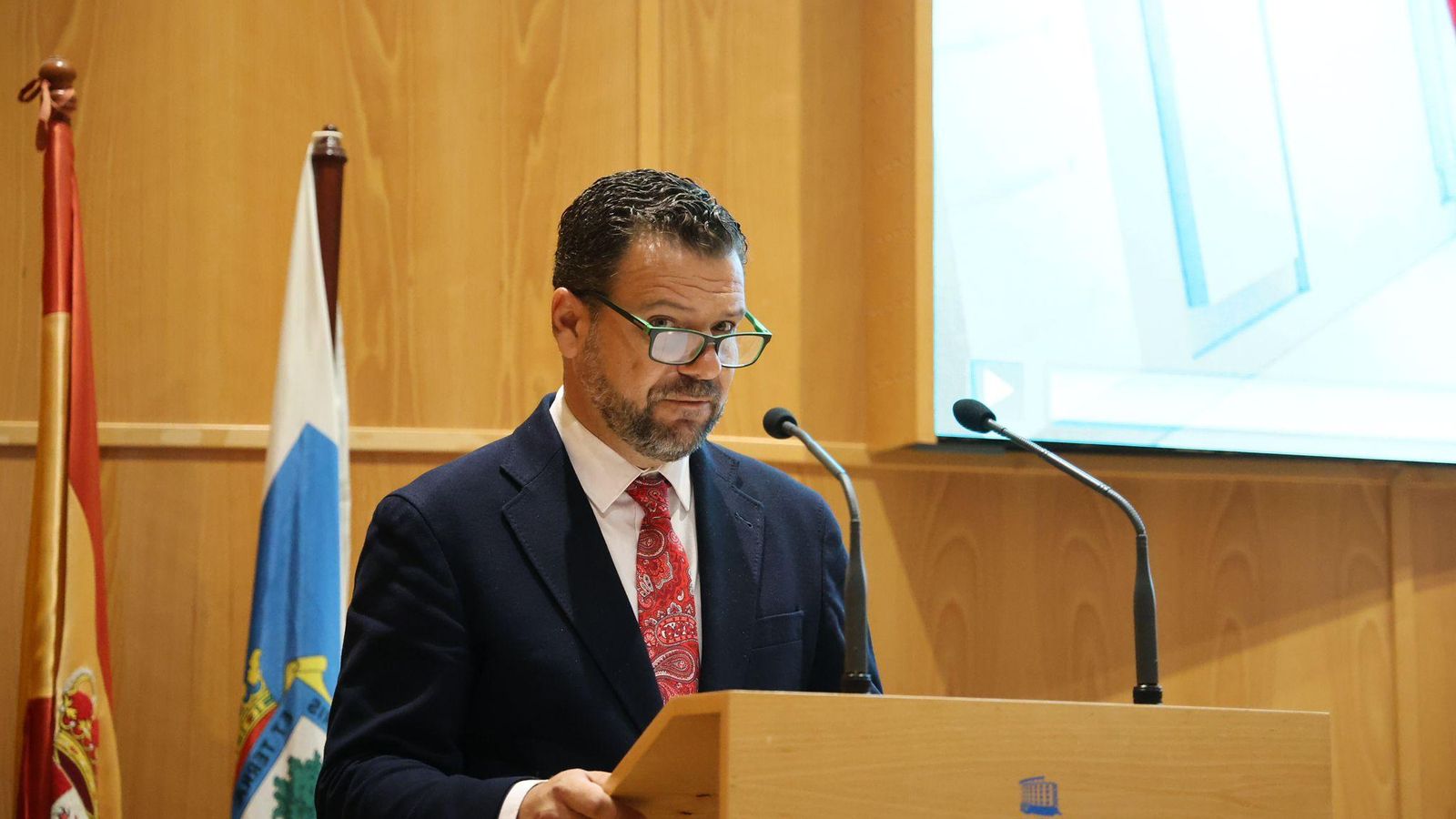 Daniel Caldentey, secretario general de la FOE, en el acto de inauguración de la Feria del Empleo.