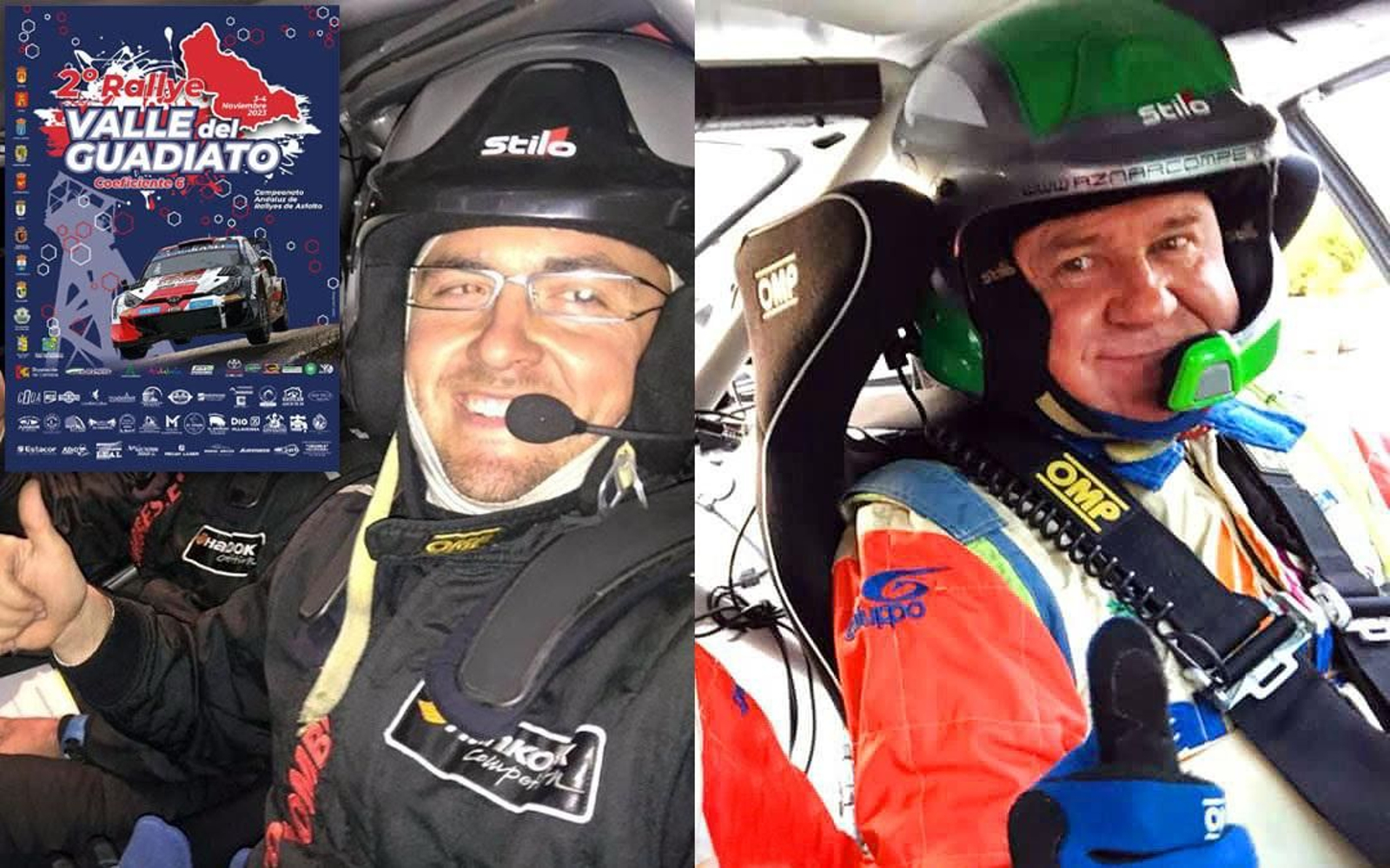 José Miguel López Mañas y José Antonio Aznar dentro de sus coches