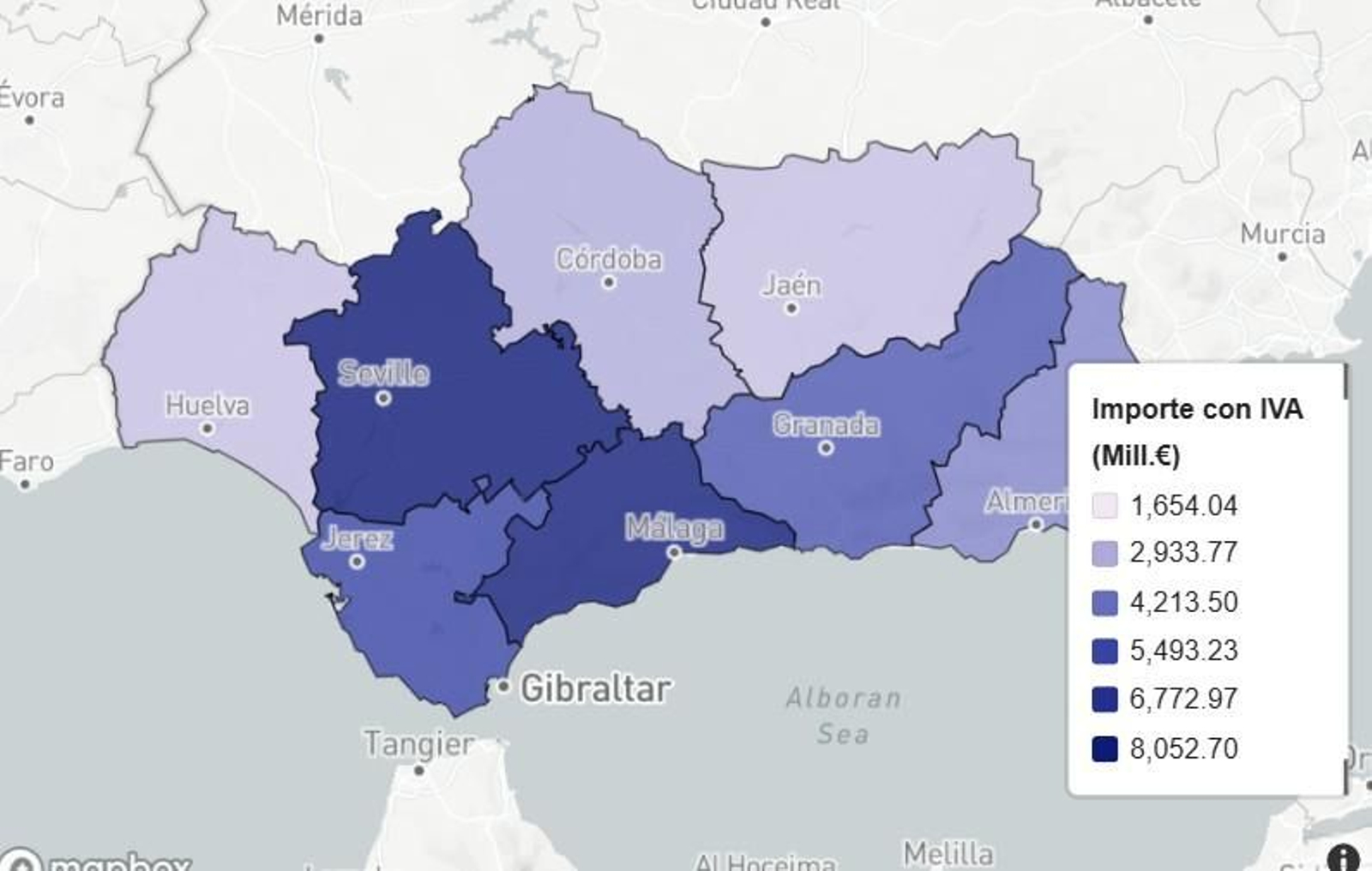 Mapa de Seopan sobre el presupuesto (IVA incluido) de licitación en obra pública desde 1996 hasta junio de 2025.