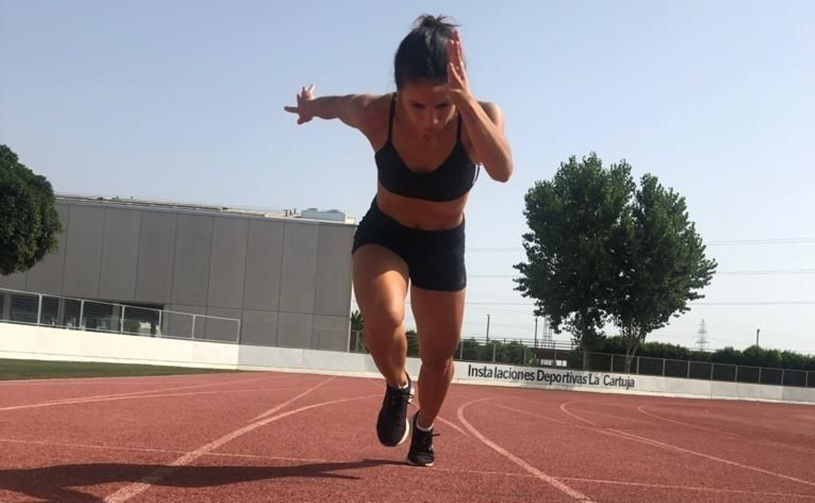 Maribel Pérez, durante uno de sus entrenamientos en La Cartuja.