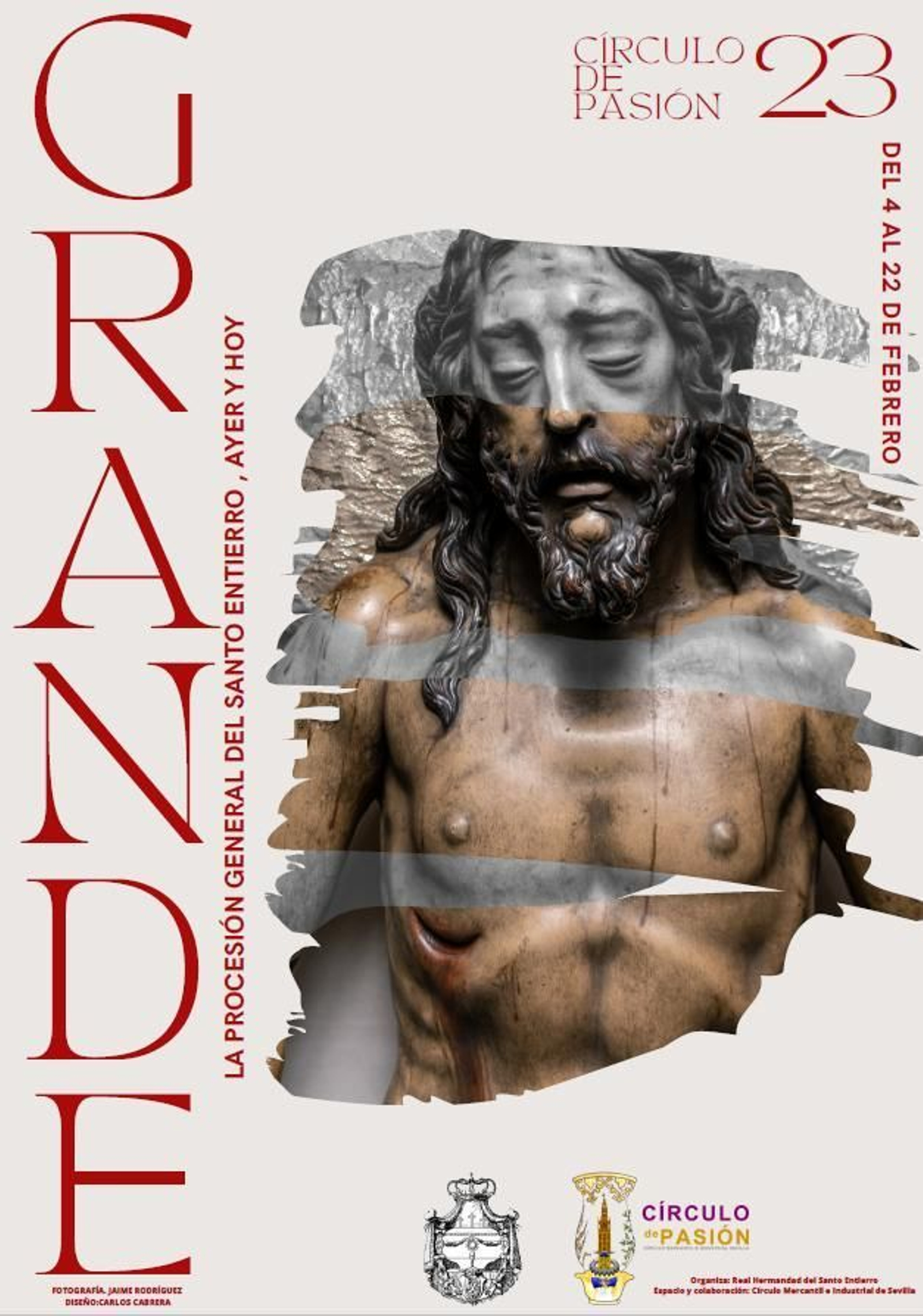 Cartel e la exposición del Santo Entierro de Sevilla.