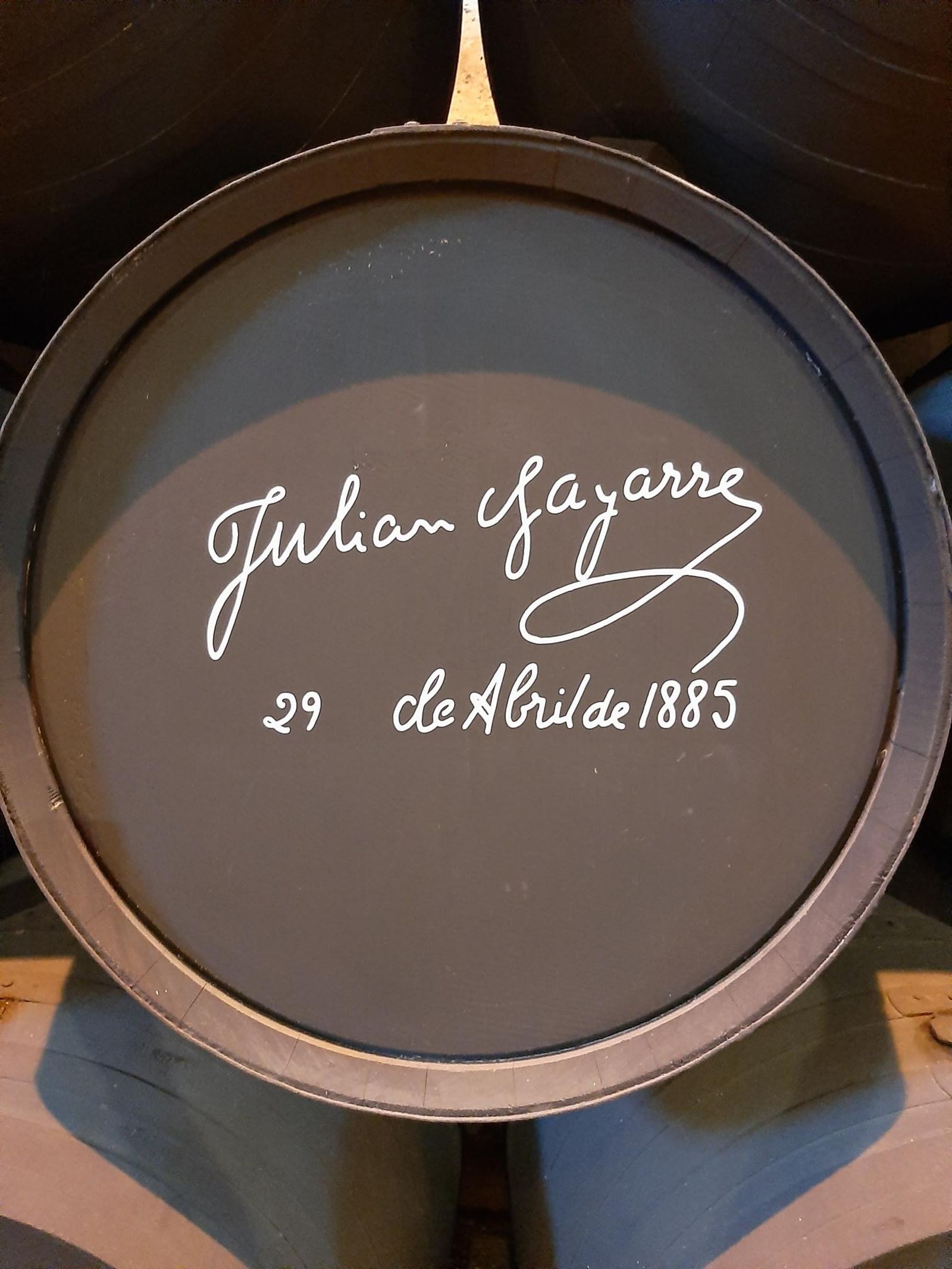 Firma de Julián Gayarre, 1885.