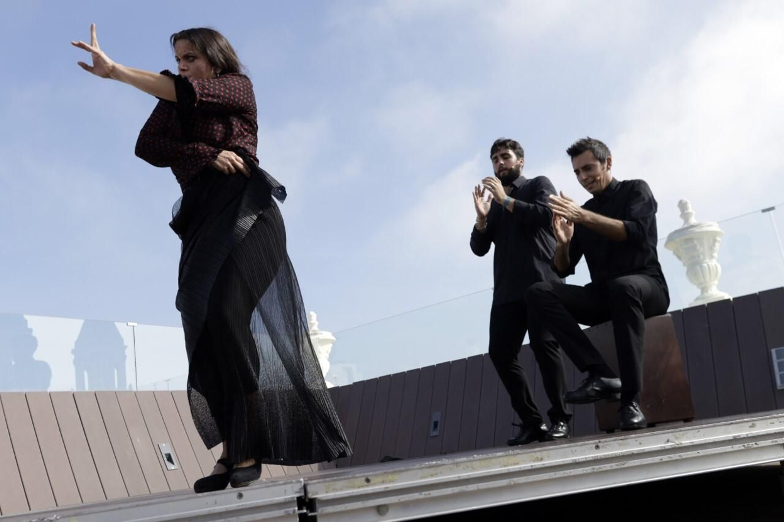 La bailaora gaditana María Moreno, ayer en la azotea de la Fundación Cajasol.