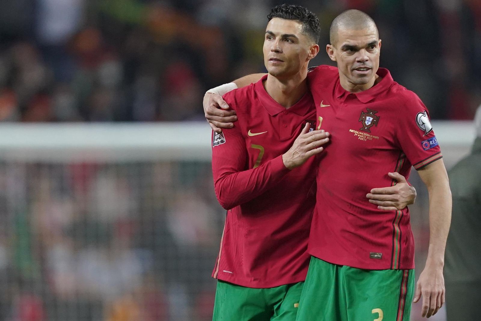 Cristiano Ronaldo y Pepe al acabar el encuentro