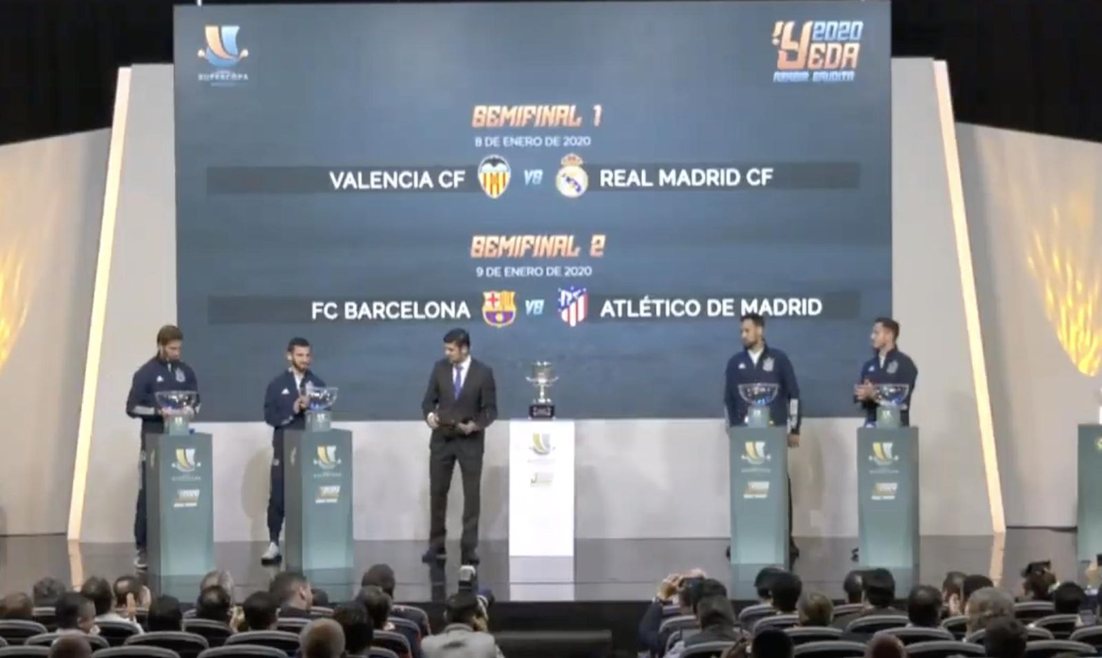 Los partidos de la Supercopa de España son Valencia - Real Madrid y Barcelona- Atlético de Madrid