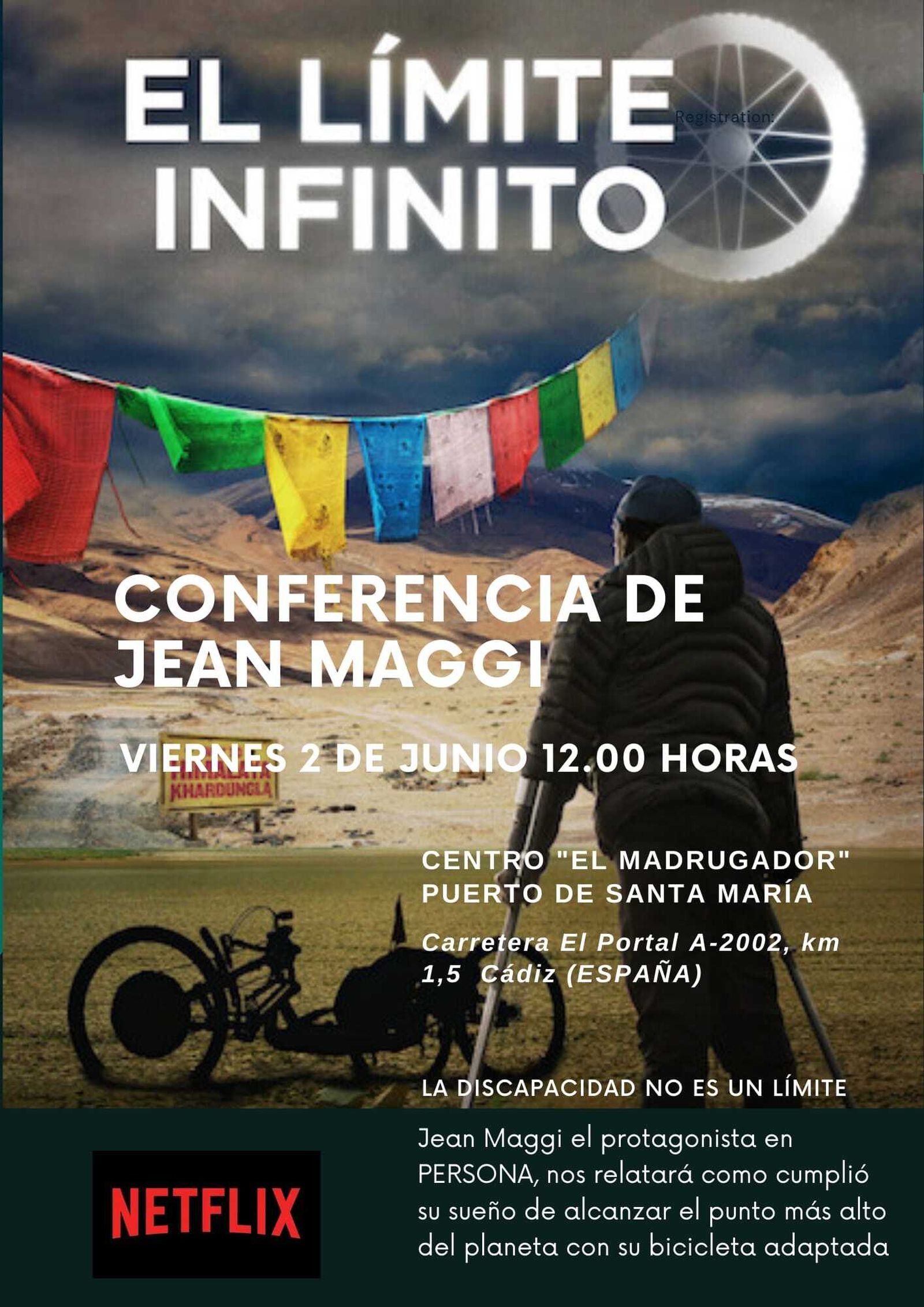 El cartel anunciador de la conferencia de Jean Maggi.