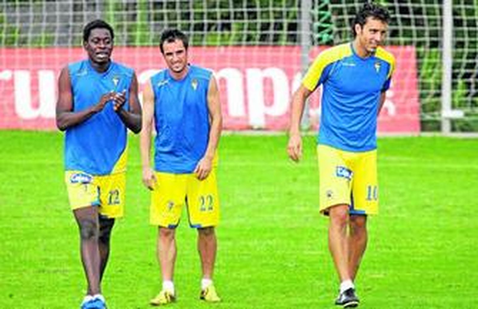 Moke, López Silva y Germán, durante un entrenamiento en El Rosal.