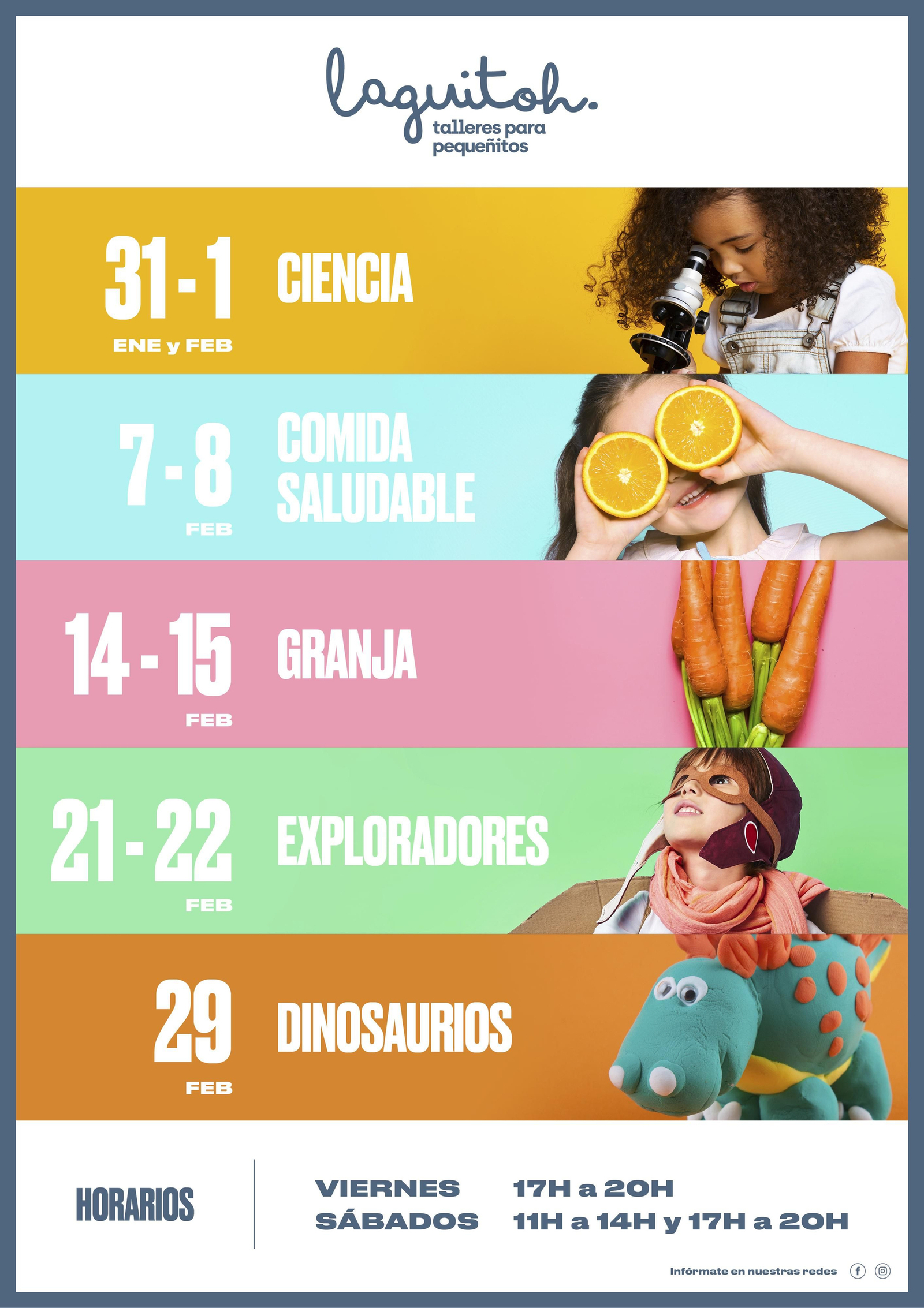 Cartel de los talleres infantiles de Lagoh.