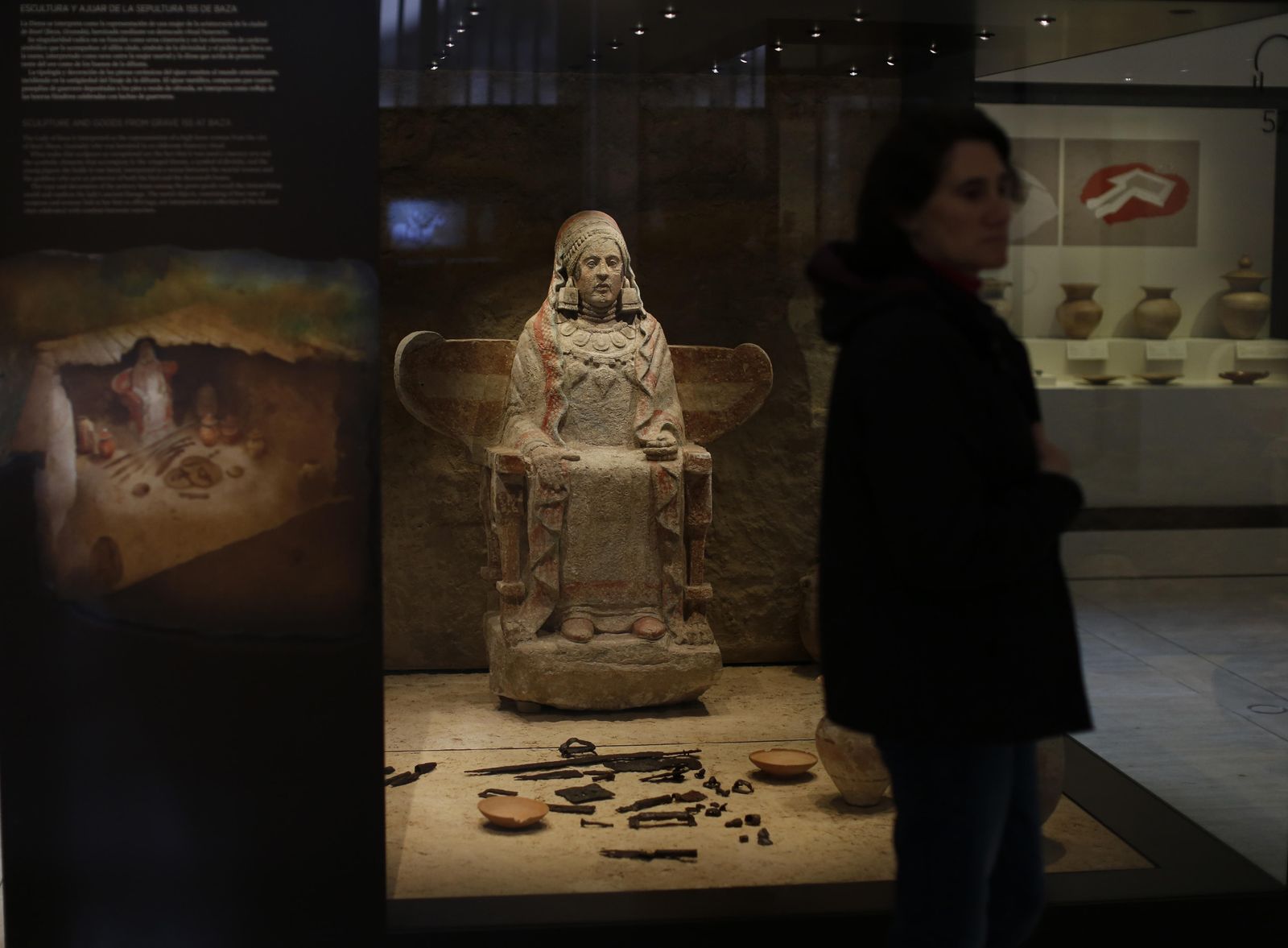 Imagen de la escultura de la Dama de Baza en el Museo Arqueológico Nacional en Madrid