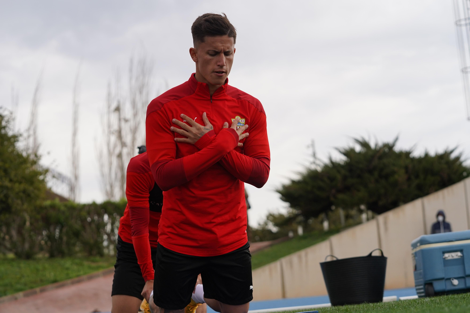 Brian Rodríguez en su primer entrenamiento como rojiblanco