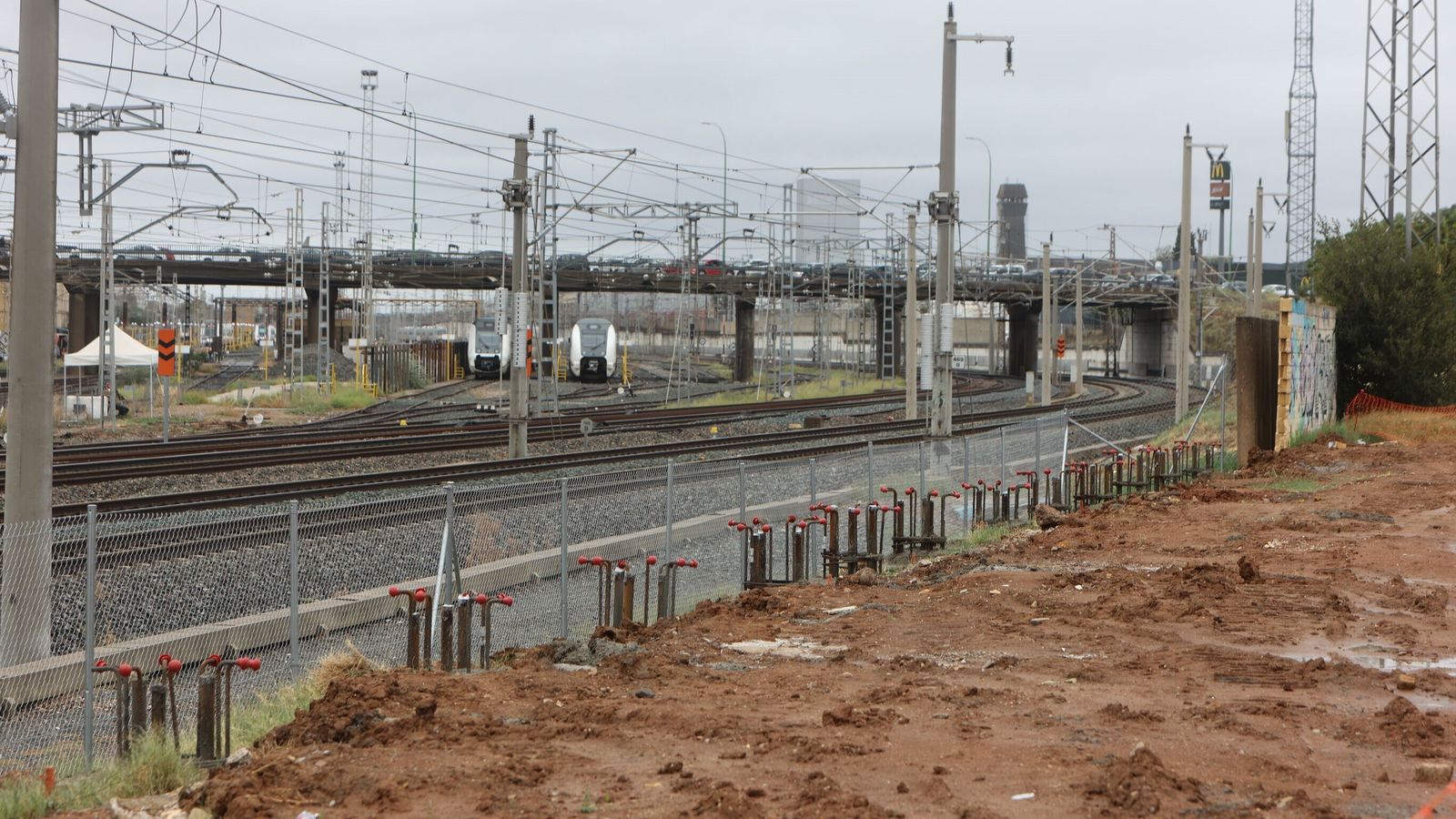 Estado de la obra del muro en la fecha en la fecha de la desaparición de Álvaro Prieto.