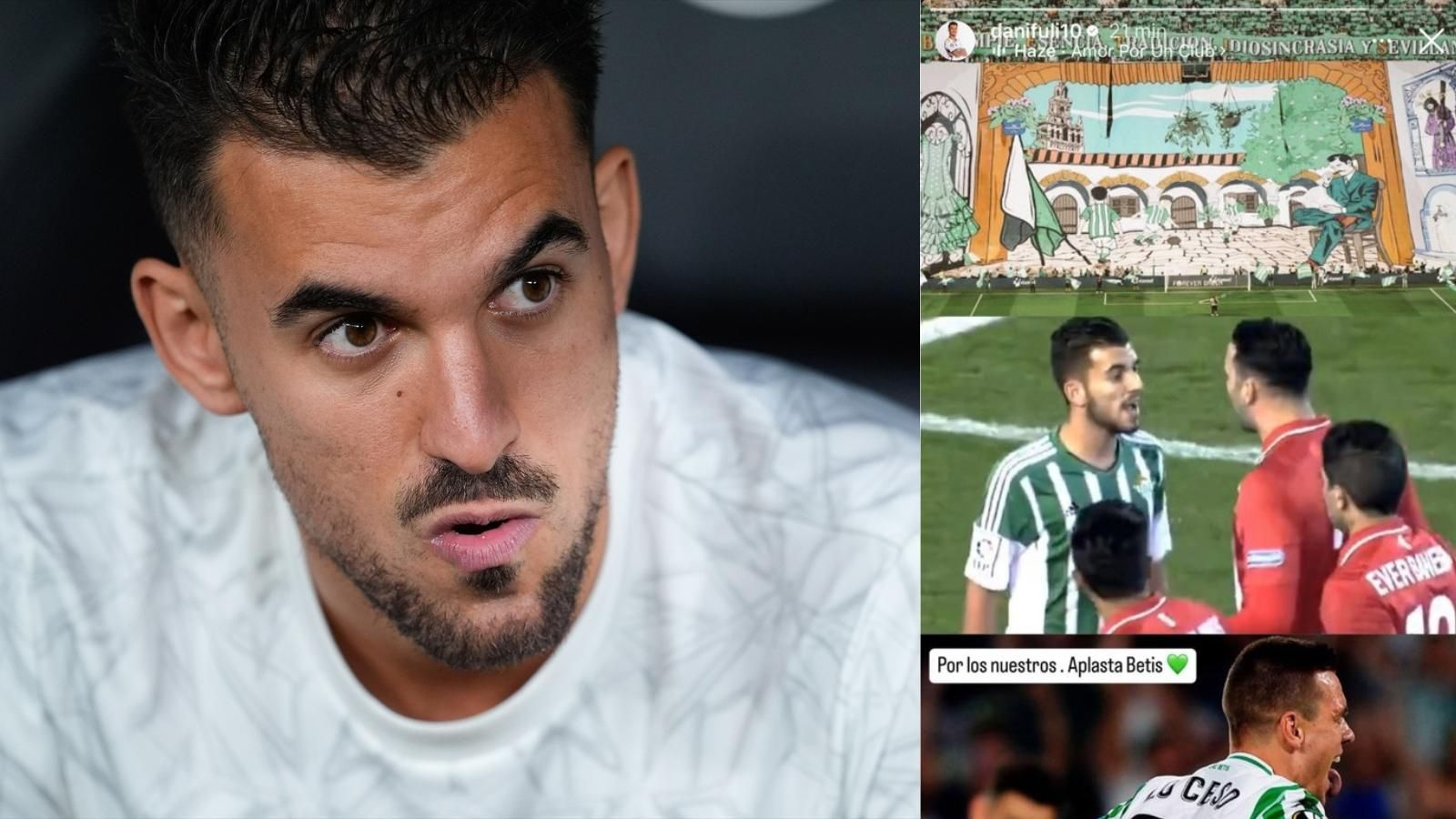 El mensaje de Ceballos en Instagram y a la izquierda el jugador en el banquillo del Madrid