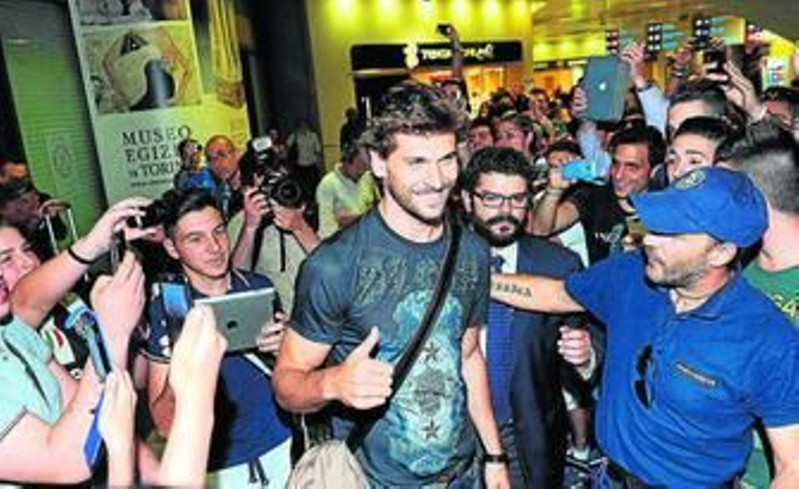 Fernando Llorente, en su llegada a Turín tras ser fichado por la Juventus.