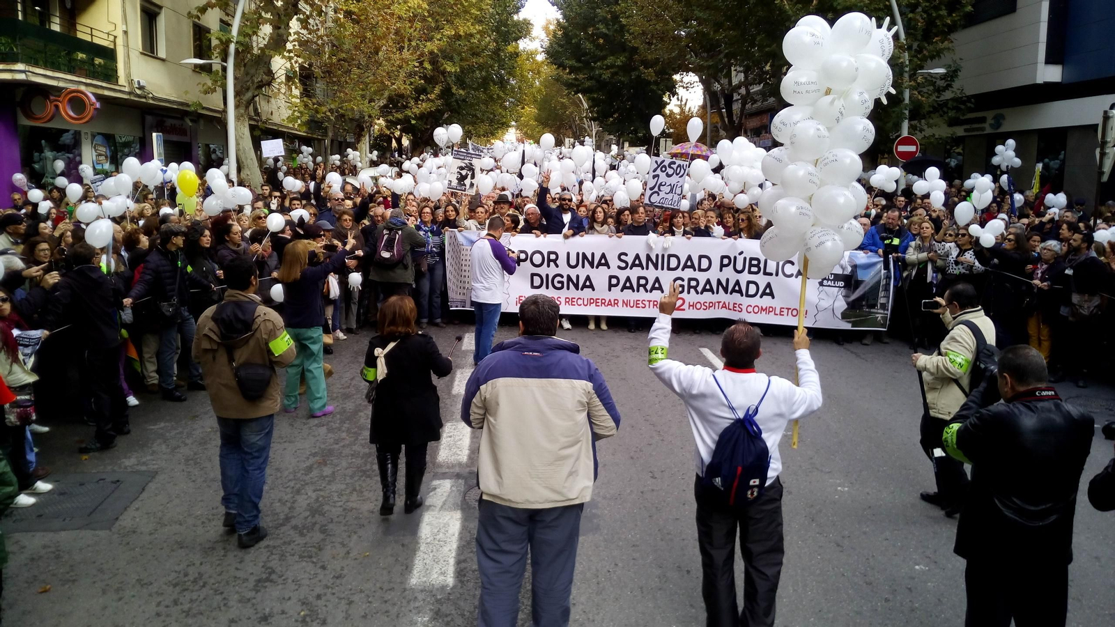 Manifestación contra la fusión hospitalaria