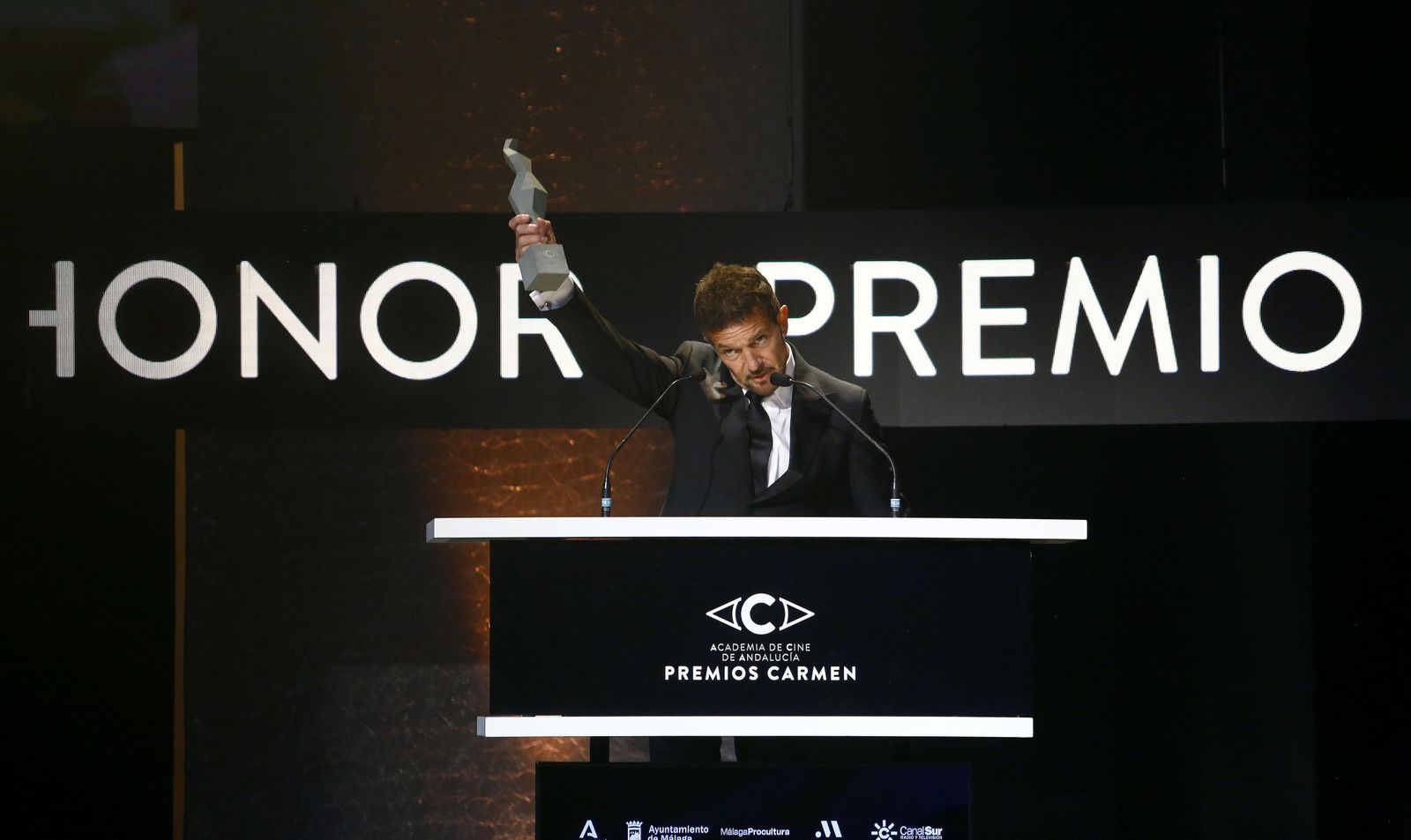 Antonio Banderas recibe el Premio Carmen de Honor.