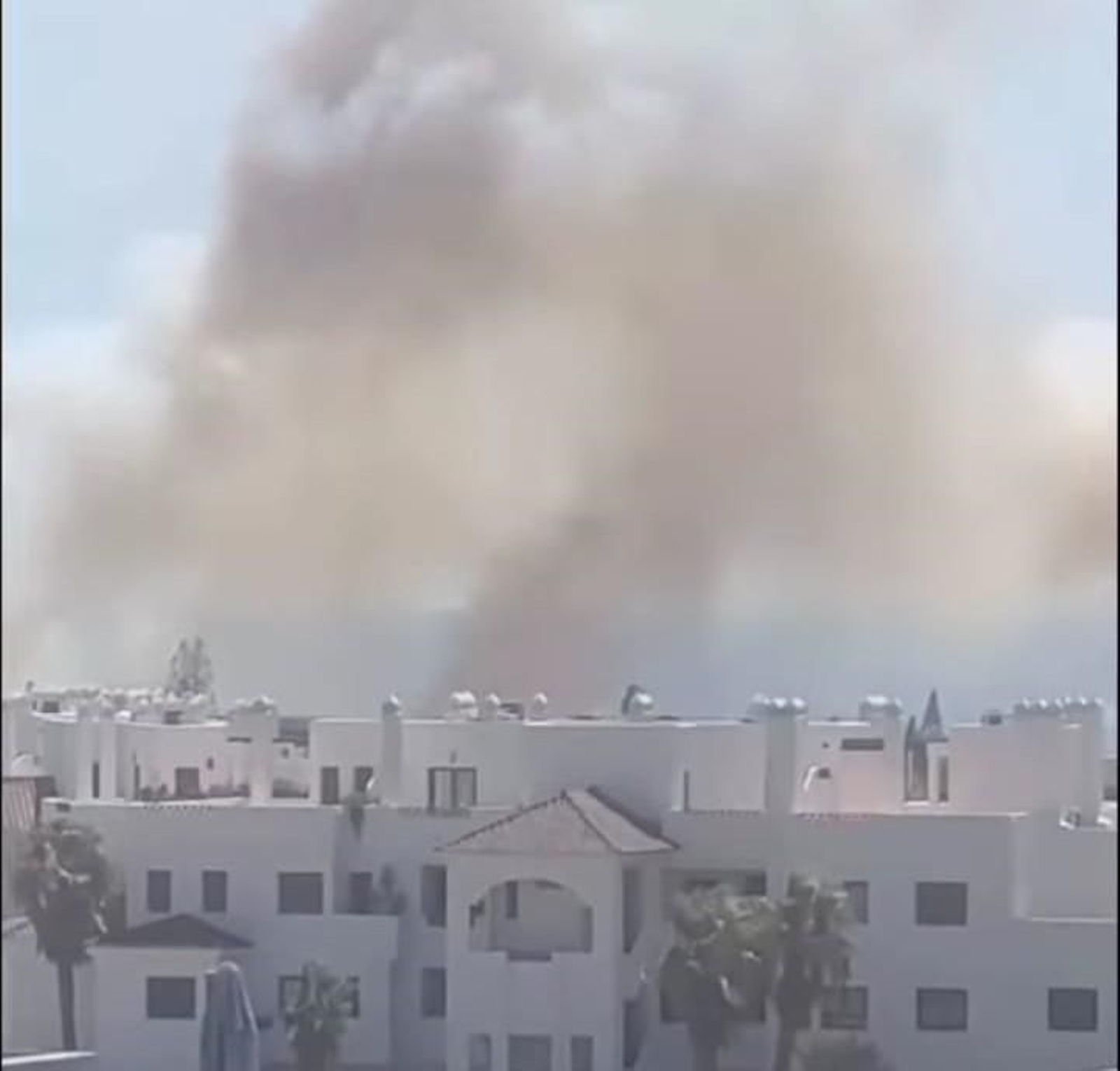 El fuego declarado en Estepona.