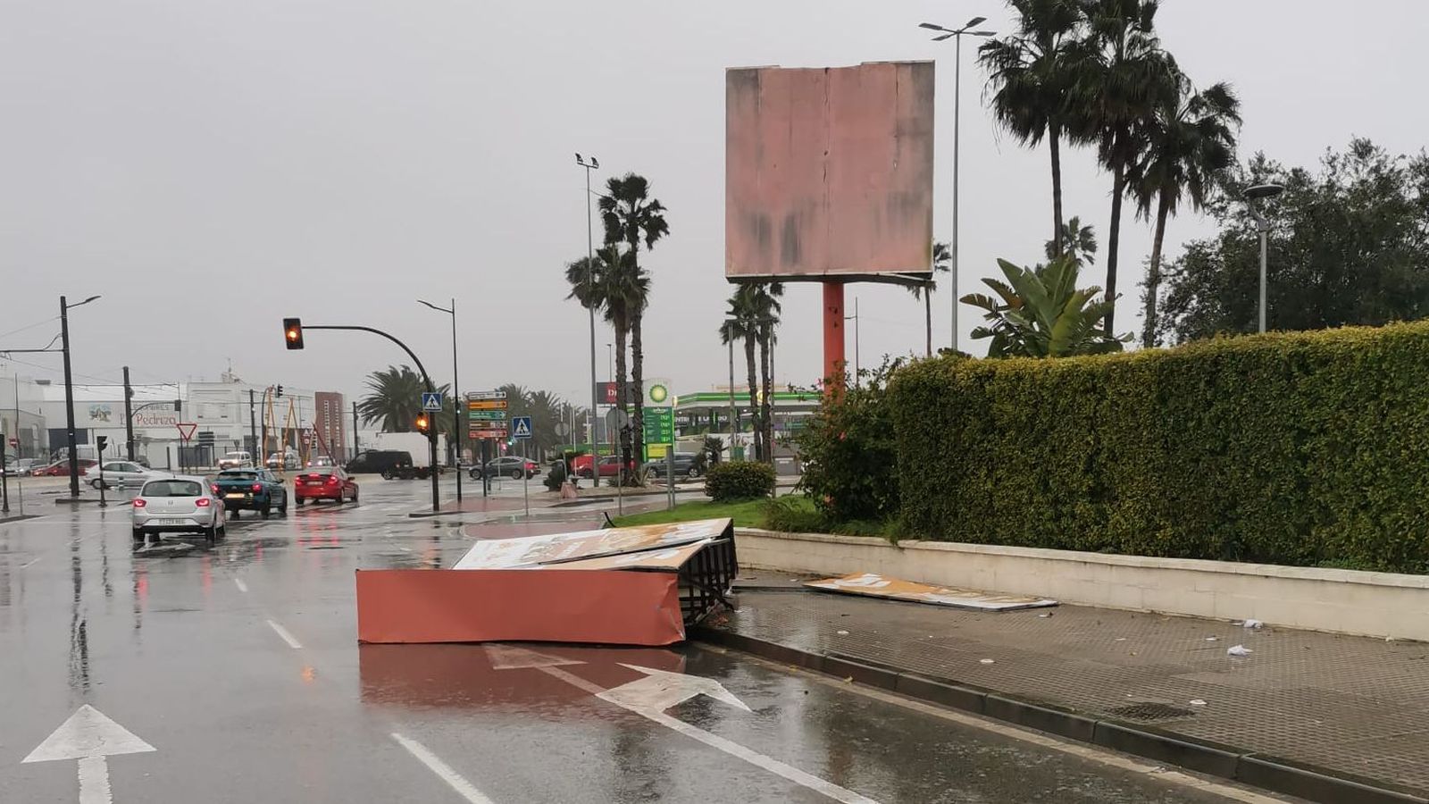 La estructura, en la carretera.