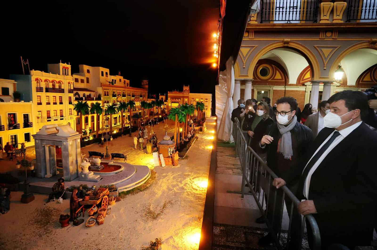 Belén del Ayuntamiento de Huelva dedicado a la Plaza de Las Monjas.