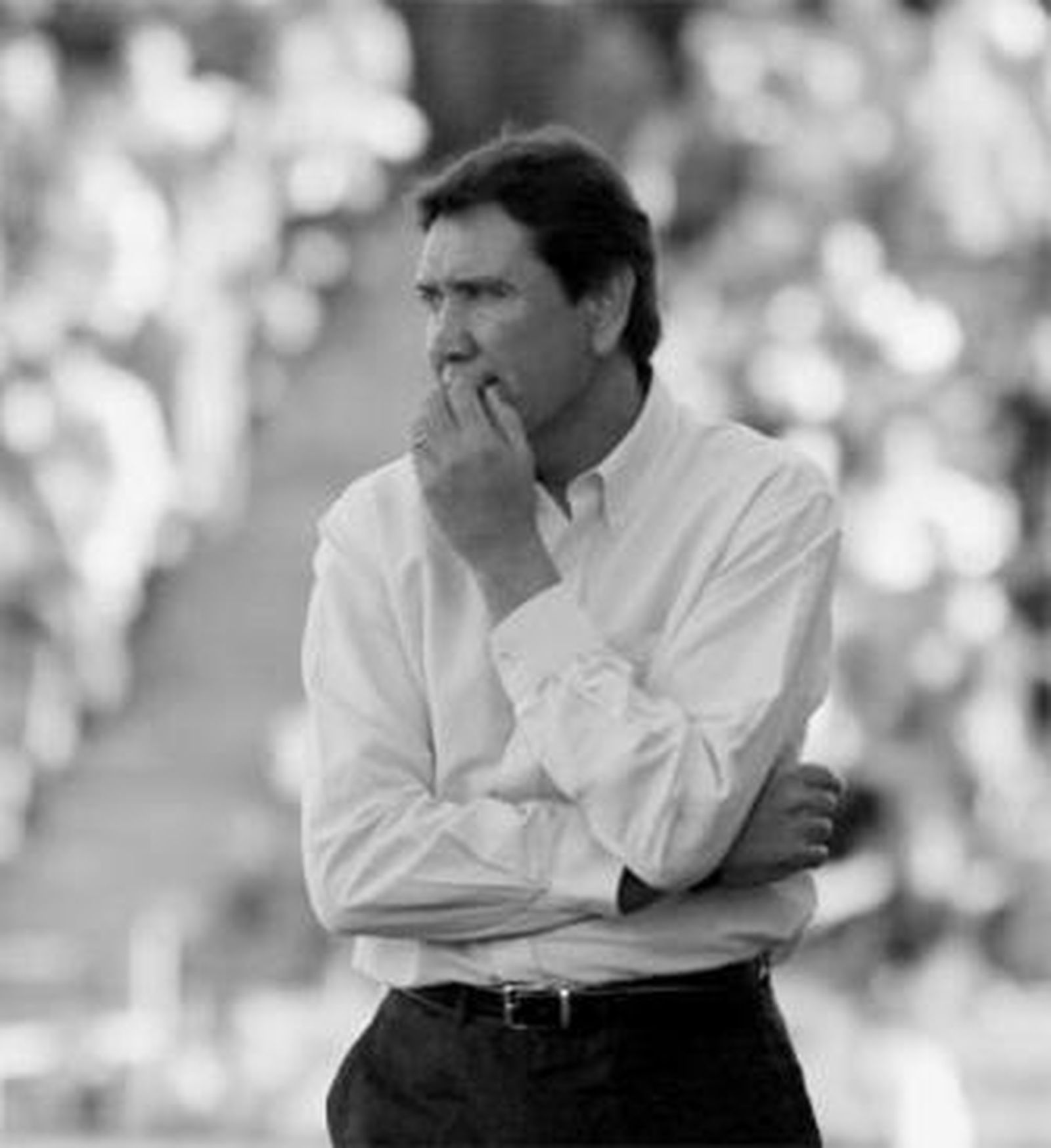 El técnico albiazul durante el último encuentro frente al Málaga.