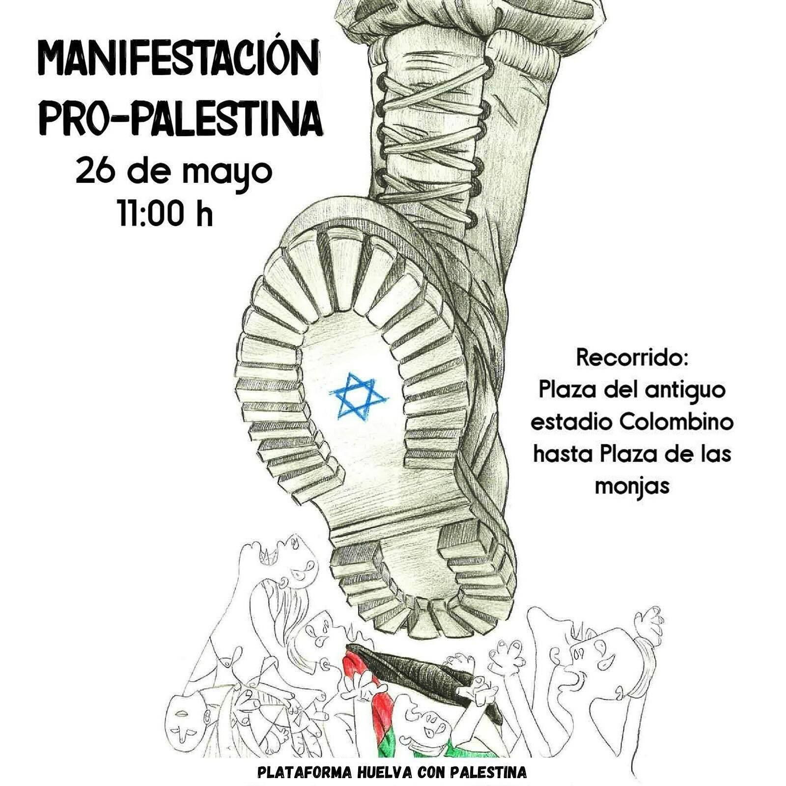 Cartel anunciador de la manifestación del domingo en Huelva.