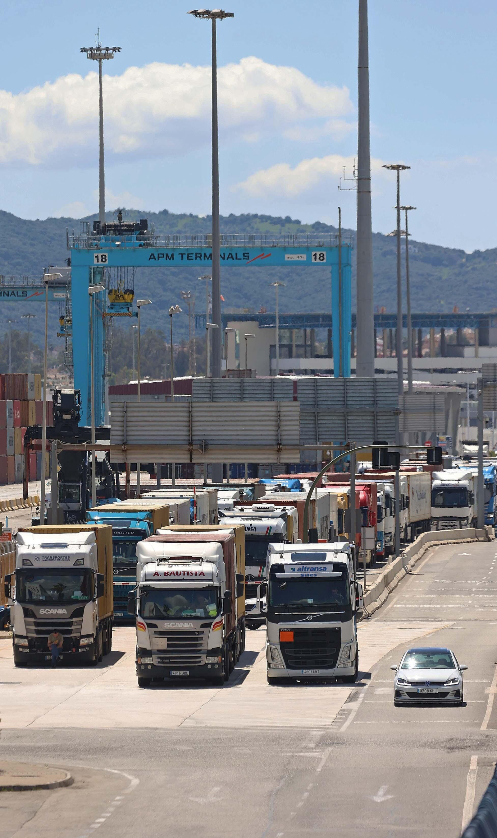 Imágenes de la protesta de la estiba por el sistema ETS en el puerto de Algeciras