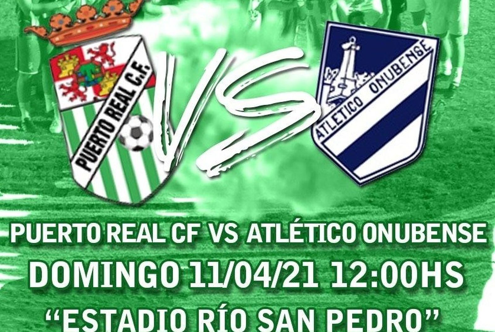 Cartel del interesante Puerto Real-Onubense, en Río San Pedro.