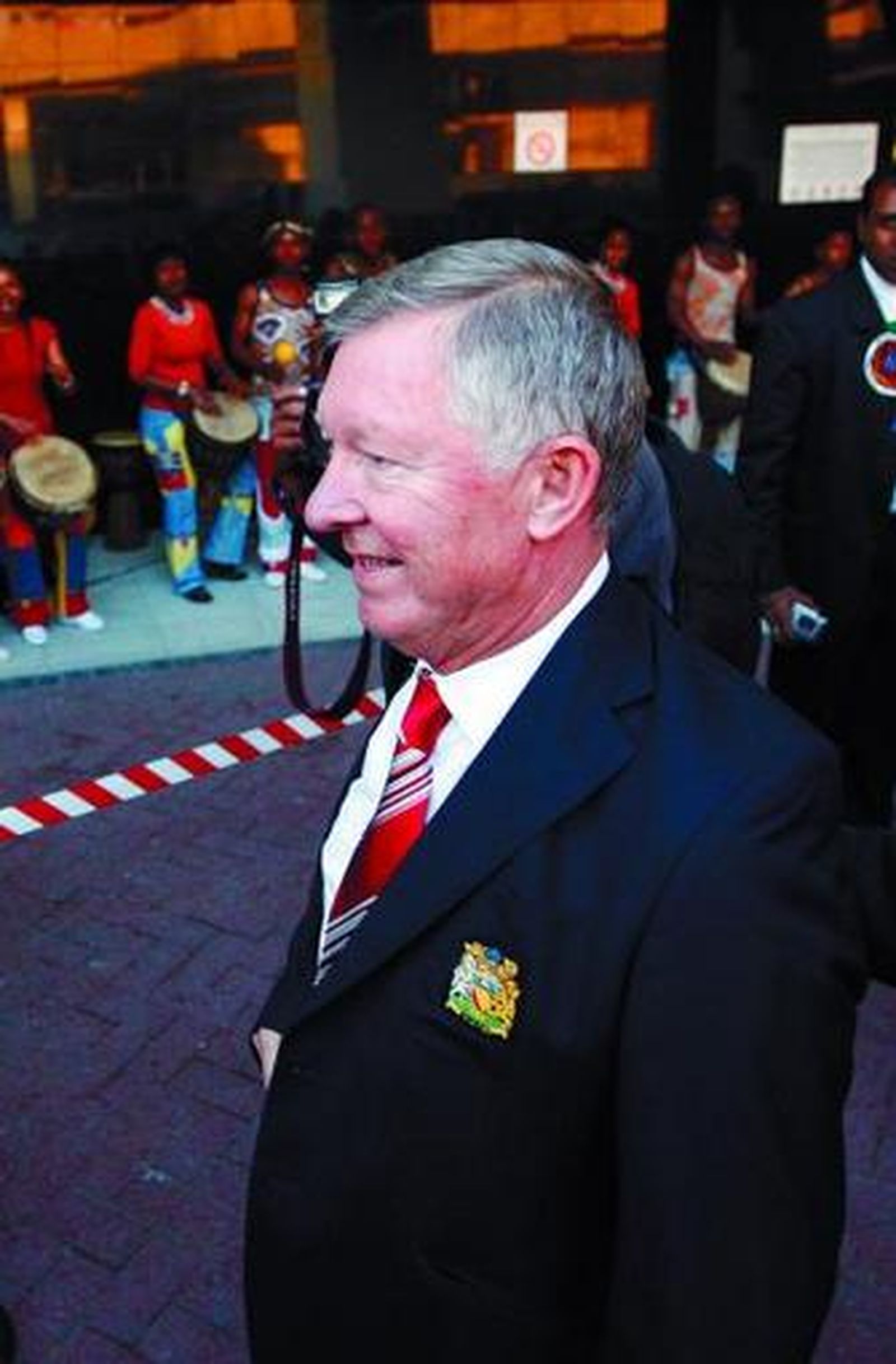 Alex Ferguson, a su llegada a Ciudad del Cabo.