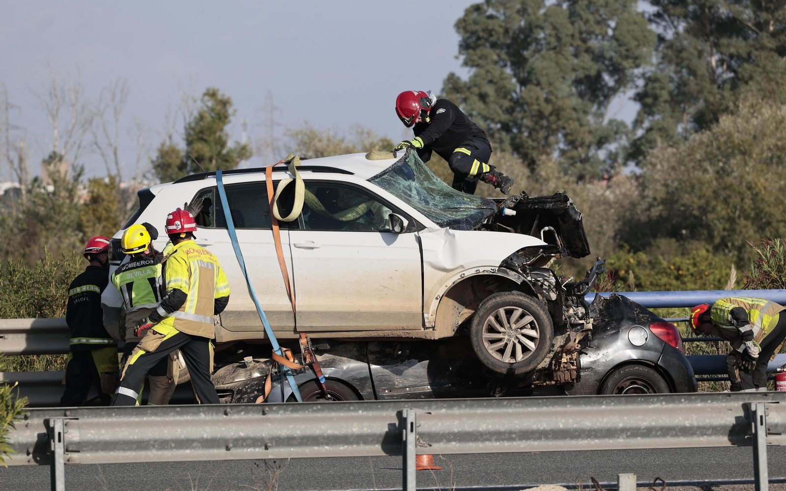 Las imágenes del accidente mortal en la Autovía Ruta la Plata
