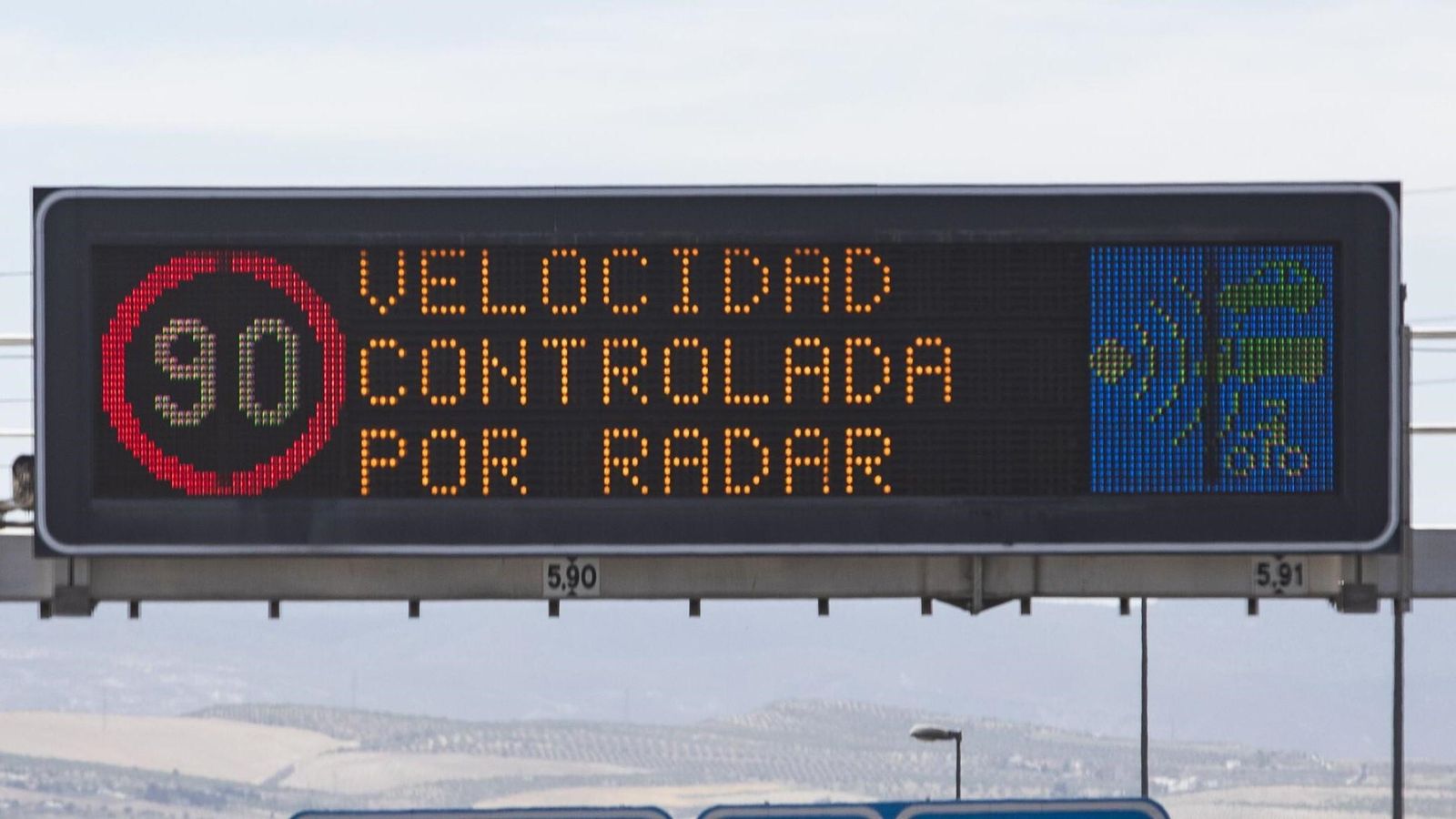 Aviso de control de velocidad por radar.