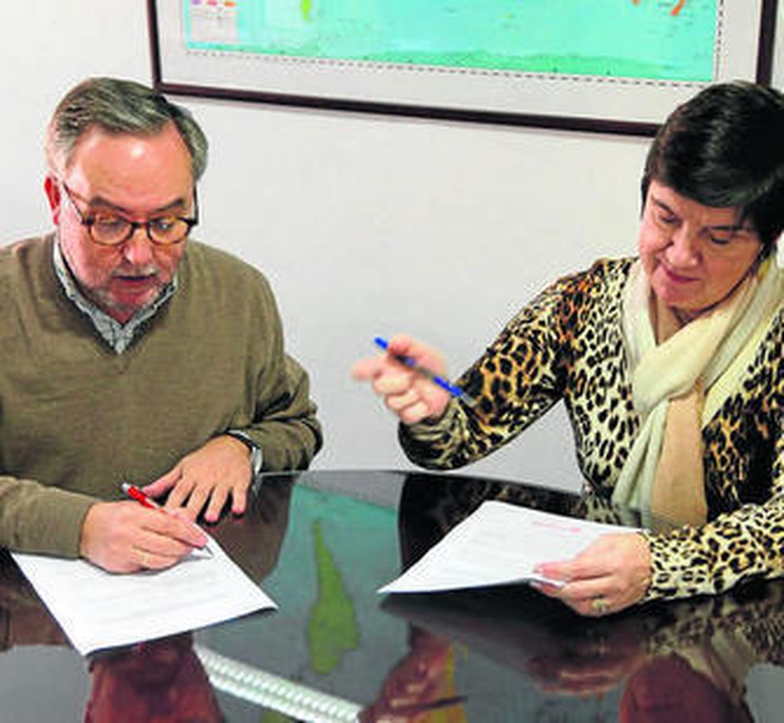 Mariano Pérez de Ayala y Dolores Romero, ayer.