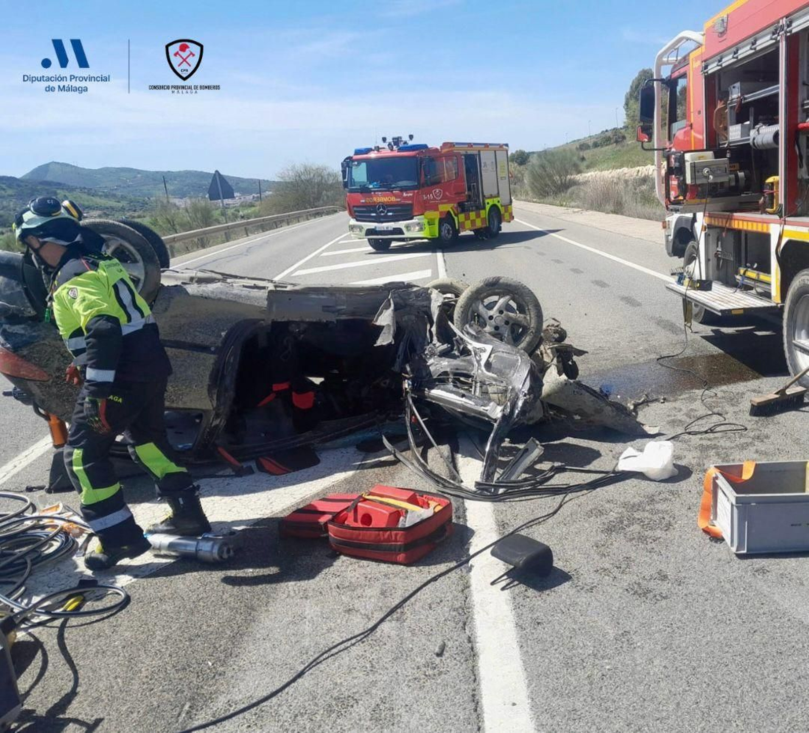 Accidente de tráfico en la A-356 en Casabermeja.