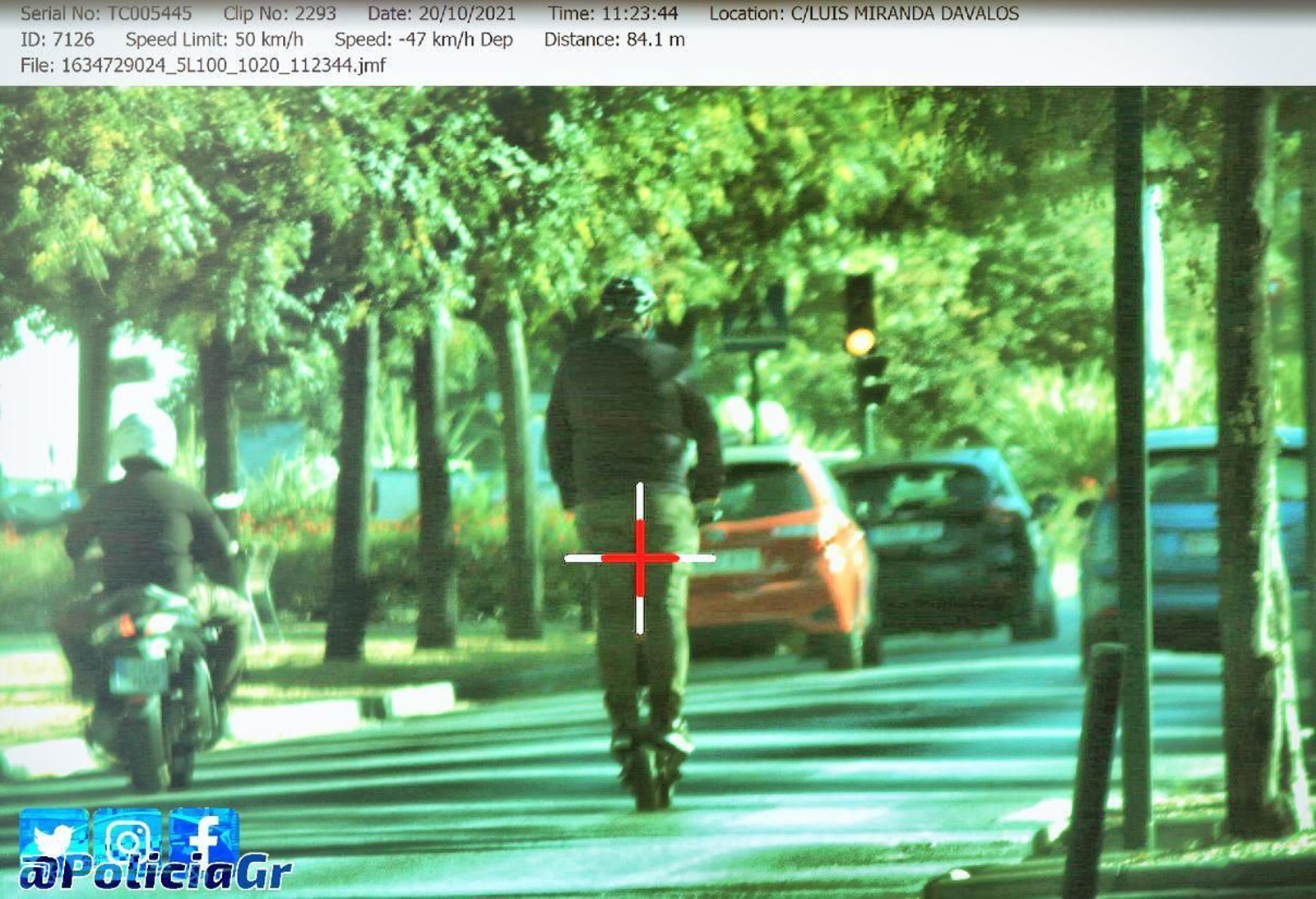 Imagen facilitada por la Policía Local de Granada.