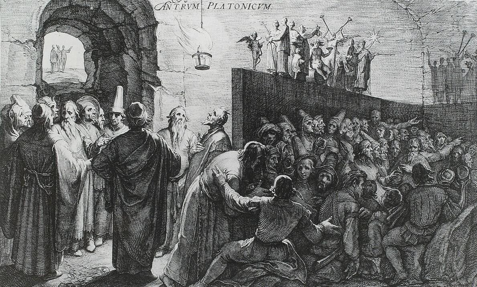 El Mito de la Caverna de Platón, según Cornelis van Haarlem (1604).