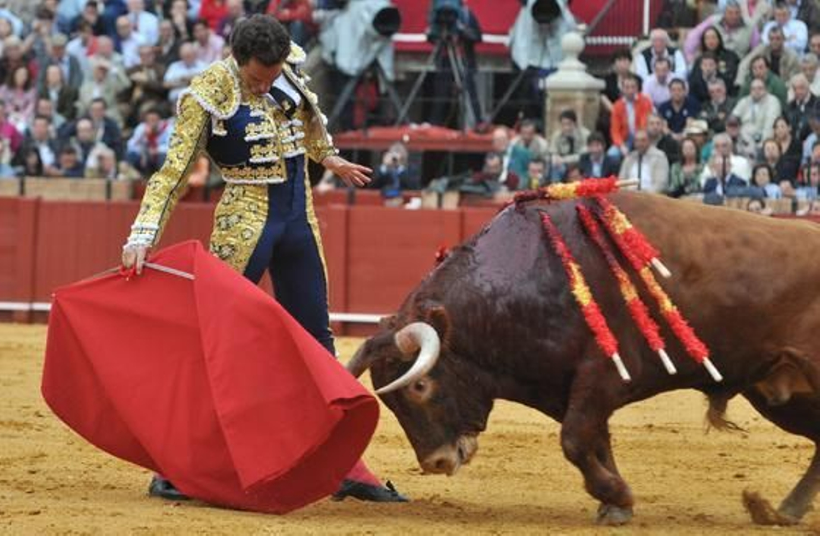 El diestro de Mairena de Aljarafe capea al toro, que no tuvo calidad.

Foto: Manuel Gómez