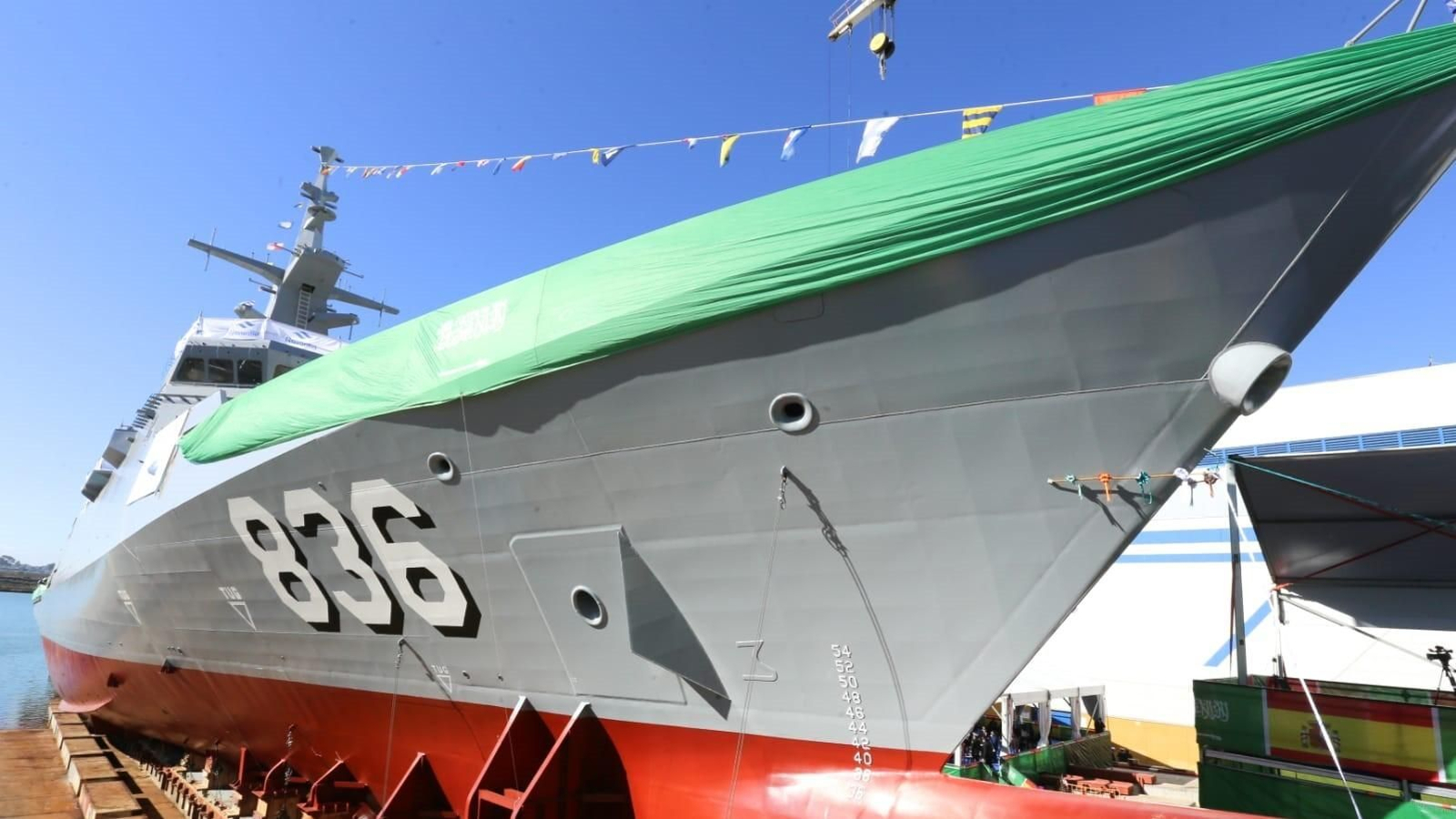 Así ha sido la botadura de la corbeta 'Unayzah' en Navantia San Fernando