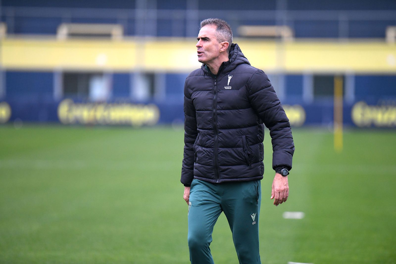 Garitano en un entrenamiento de esta semana.