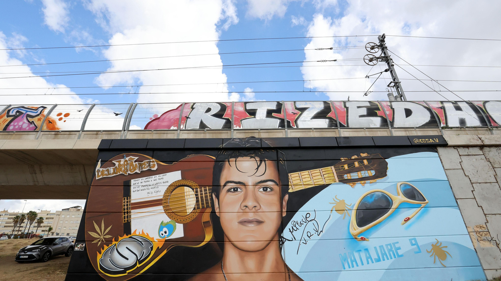 Graffiti de Migue Benítez de 'Los Delinqüentes' en San José Obrero