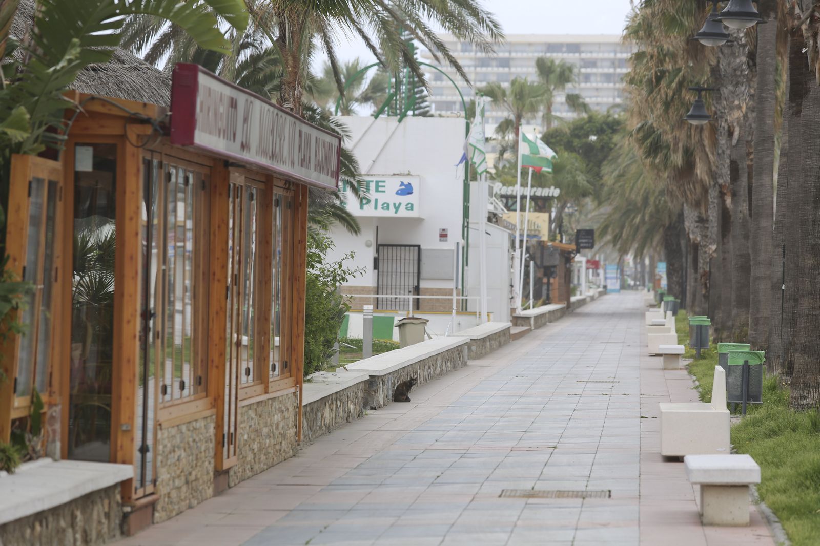Playas cerradas en Torremolinos, la imagen del coronavirus en Málaga