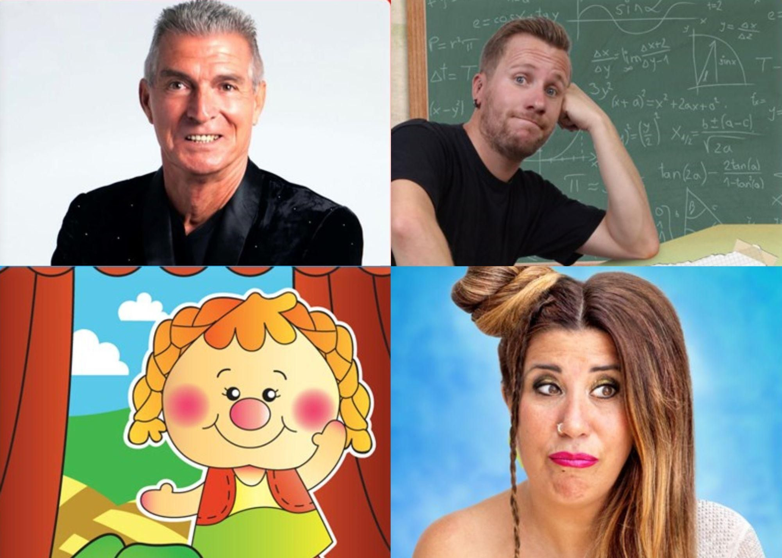 De izqda. a drcha.: Manolo Sarrias,  Jordi Merca, Garbancita y Maru Candel