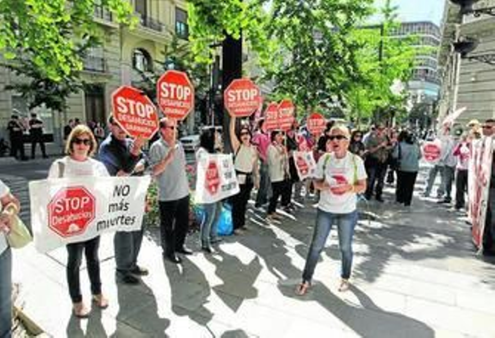 Concentración de la plataforma Stop Desahucios de Granada, la semana pasada.