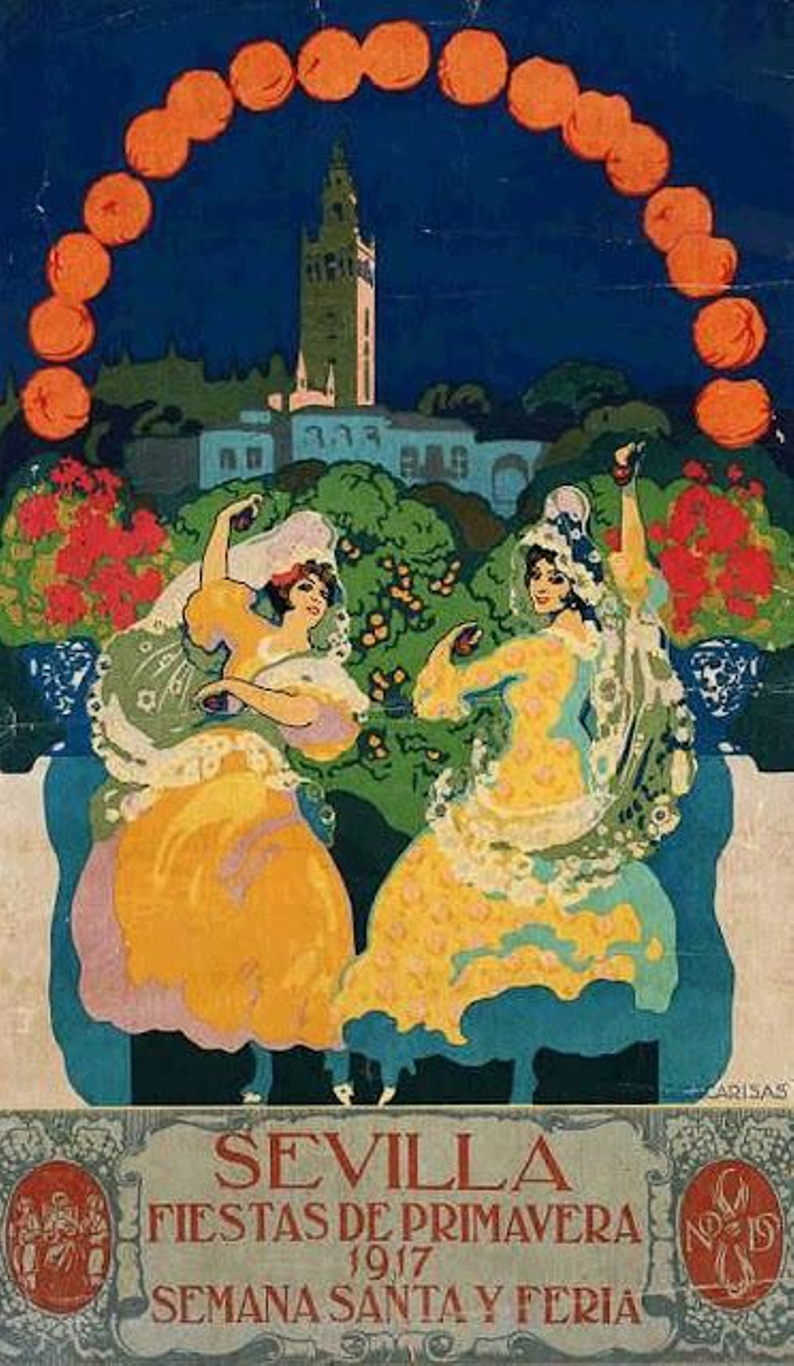 Cartel de las Fiestas de Primavera de 1917, también elaborado por Bacarisas.