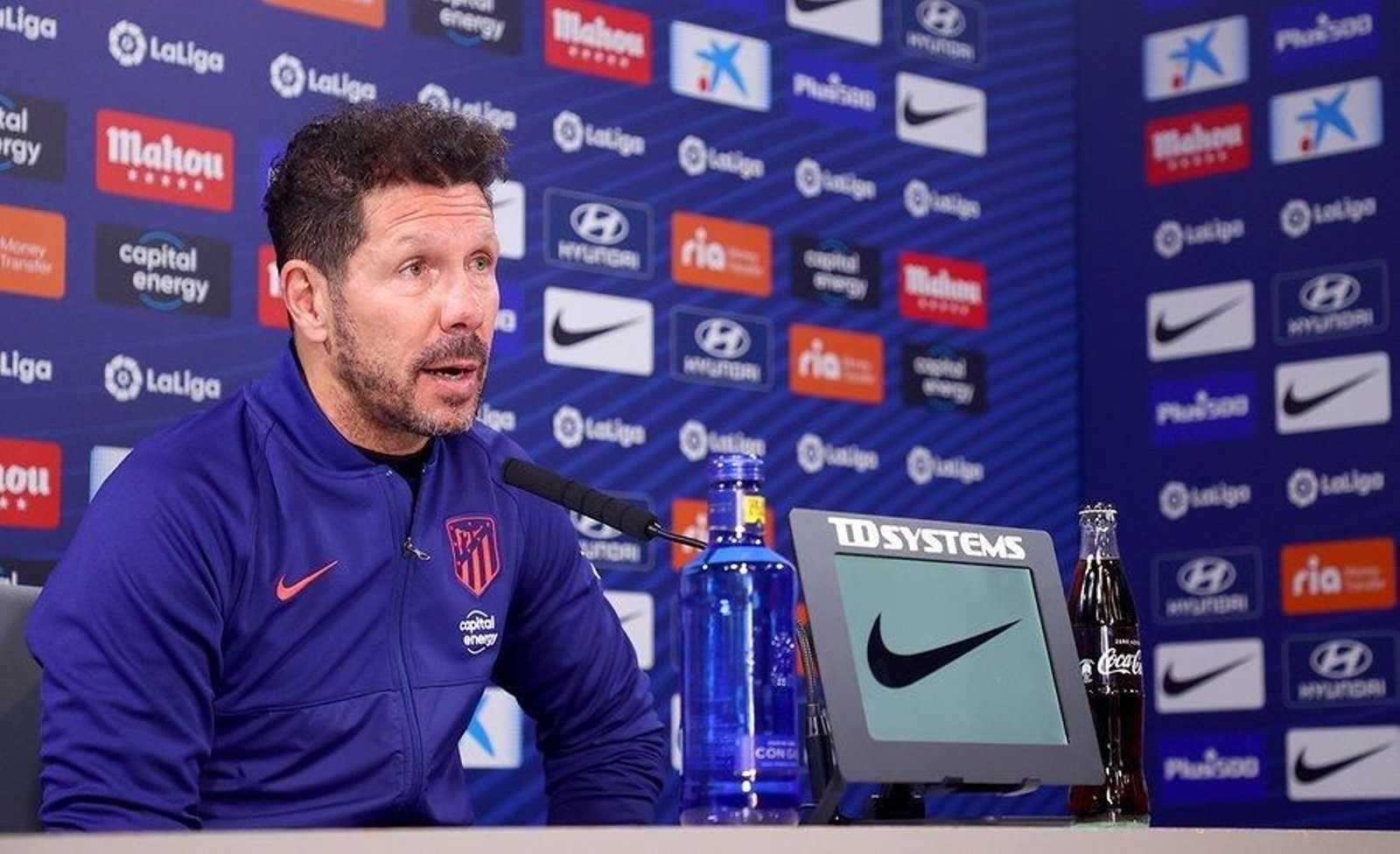 Diego Simeone, en su rueda de prensa.