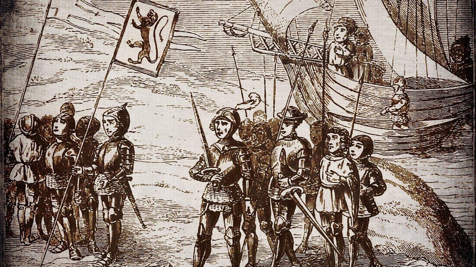 Grabado de la conquista de Fuerteventura