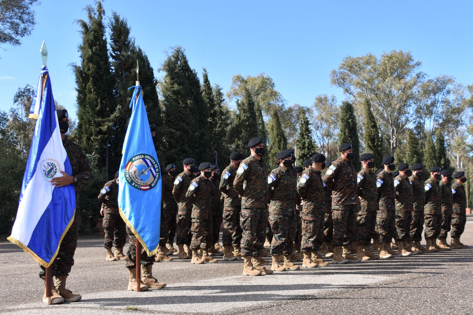 Contingente de El Salvador que participará con la Brigada Guzmán el Bueno X en el Líbano.