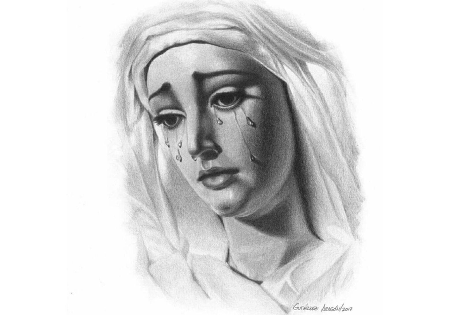 La Virgen de Guadalupe pintada por Pepillo Gutiérrez Aragón.