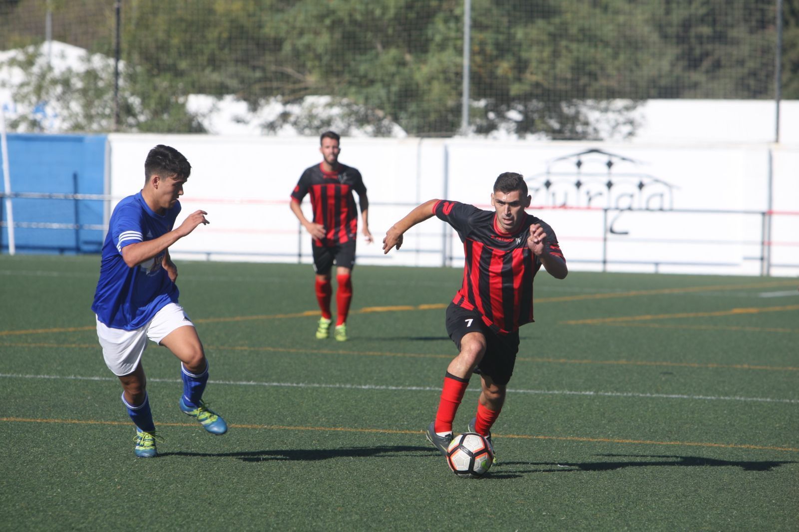 El delantero rojinegro Crespo, en su último partido con el Industrial.