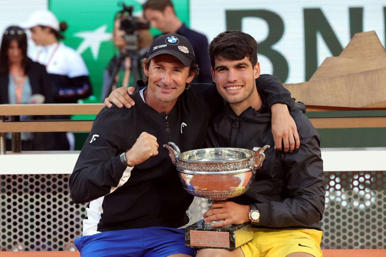 Carlos Alcaraz y Juan Carlos Ferrero en la final de Roland Garros 2024