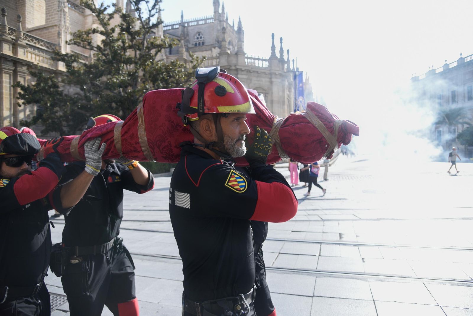 Simulacro de incendio en la Catedral y el Archivo de Indias