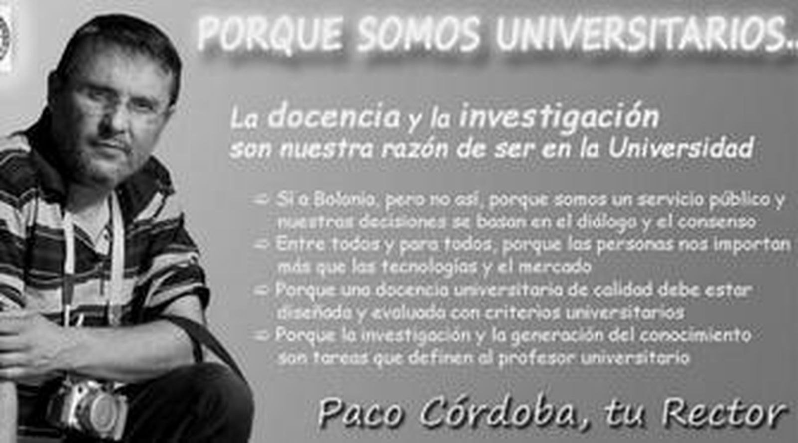 Uno de los carteles electorales que figuran por los campus de la Universidad de Huelva.